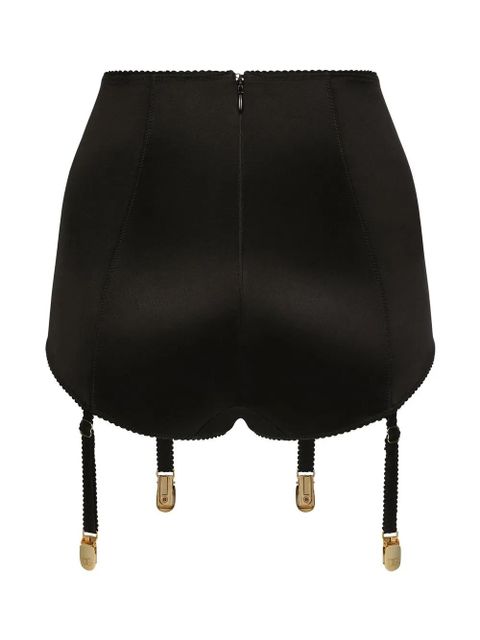 Dolce & Gabbana DG-logo high-waisted satin briefs - Black