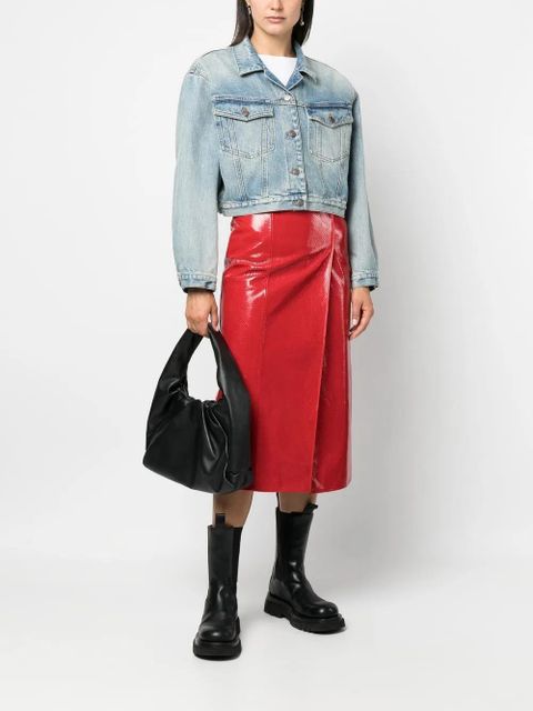 Gucci crocodile-effect pencil skirt - Red