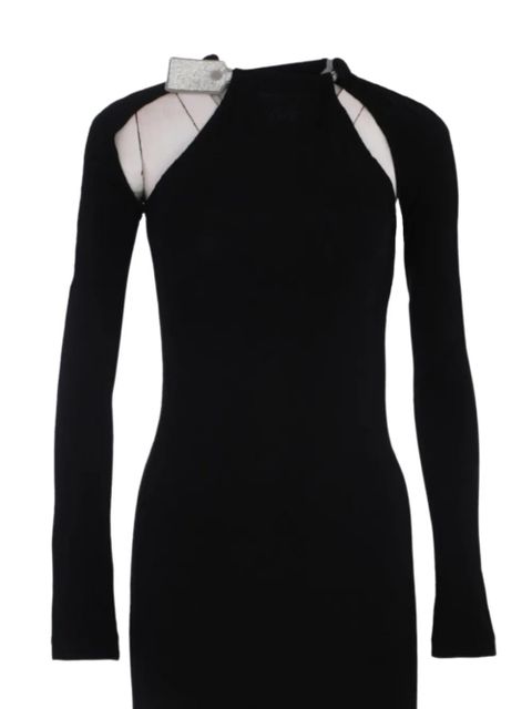 Off-White crystal-tie maxi dress - Black