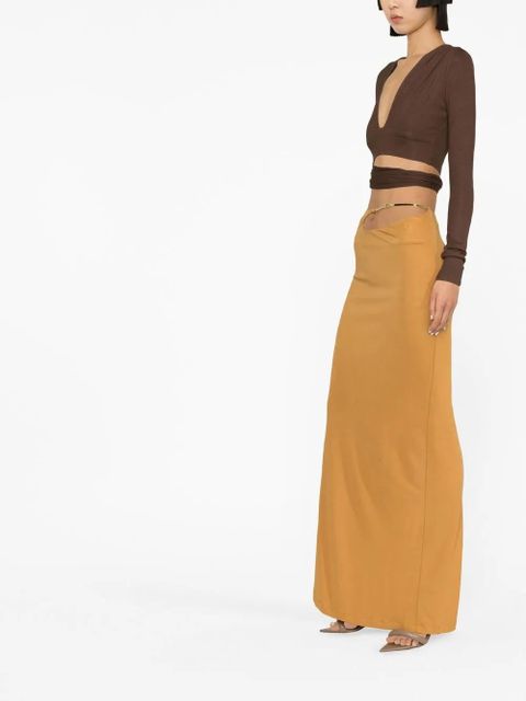 Christopher Esber sculpted-strap column maxi skirt - Neutrals