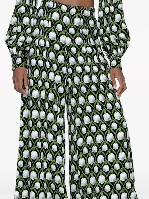 Agua By Agua Bendita Piñon Perla floral-print trousers - Black