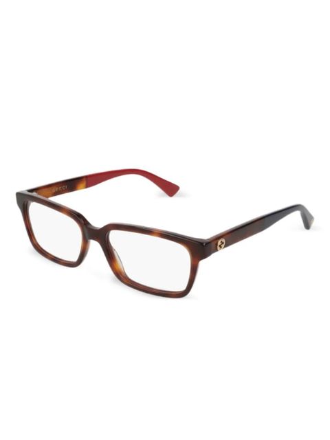 Gucci Eyewear rectangle full-rim glasses - Brown - zdjęcie produktu nr 1