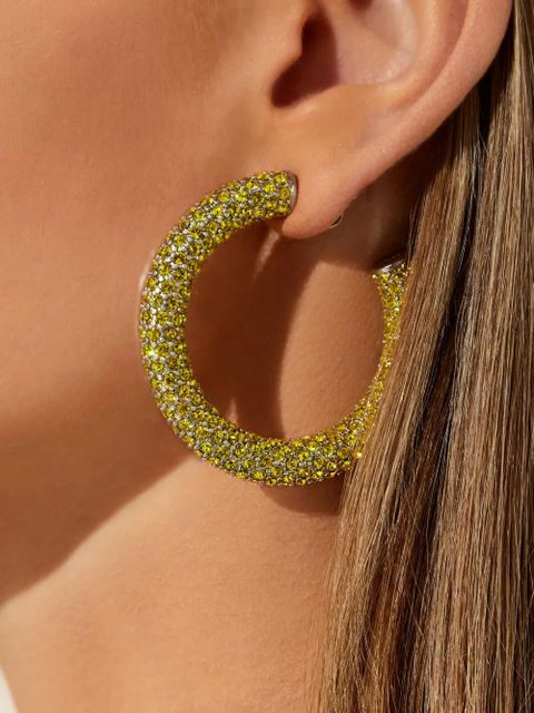 Amina Muaddi Cameron hoop earrings - Yellow - zdjęcie produktu nr 2