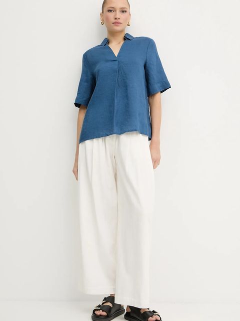 United Colors of Benetton bluzka lniana - zdjęcie produktu nr 2