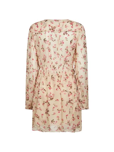 MARANT ÉTOILE button floral smocked dress - Neutrals - zdjęcie produktu nr 2