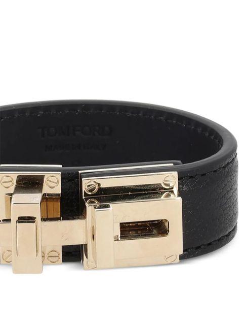 TOM FORD turnlock leather bracelet - Black