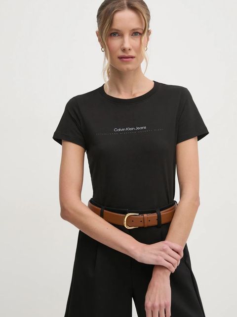 Calvin Klein Jeans t-shirt bawełniany damski kolor czarny J20J224990