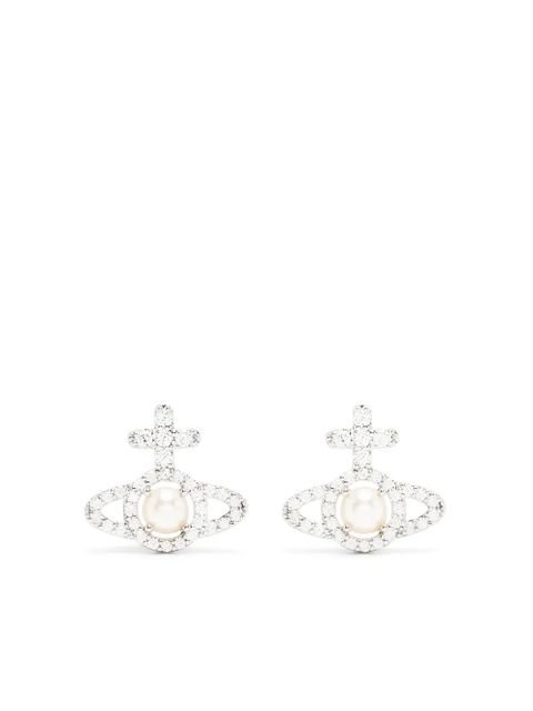 Vivienne Westwood Orb crystal-embellished earrings - Silver - zdjęcie produktu nr 1
