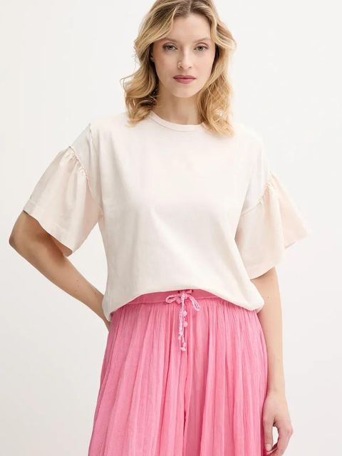 Pinko t-shirt damski kolor beżowy 104965 A2HX - zdjęcie produktu nr 1