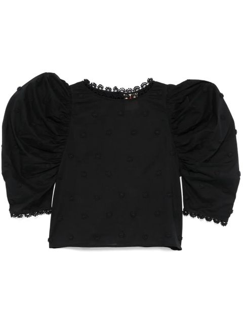 FARM Rio 3D flowers blouse - Black - zdjęcie produktu nr 1