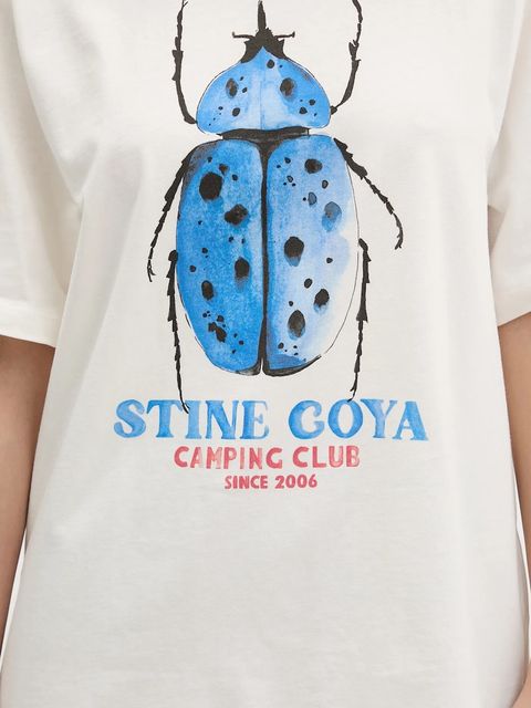 Stine Goya t-shirt bawełniany damski kolor beżowy SG-AW25-T009-2243