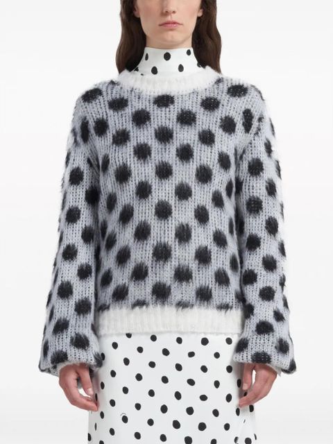 Marni polka-dot intarsia jumper - White