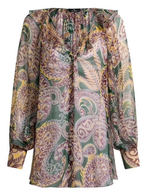 ETRO paisley ruffled shirt - Green - zdjęcie produktu nr 1