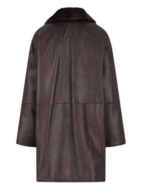 Max Mara reversible leather coat - Brown