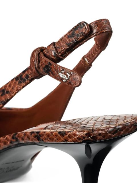 Jimmy Choo 60mm Camie snakeskin-effect slingback pumps - Brown