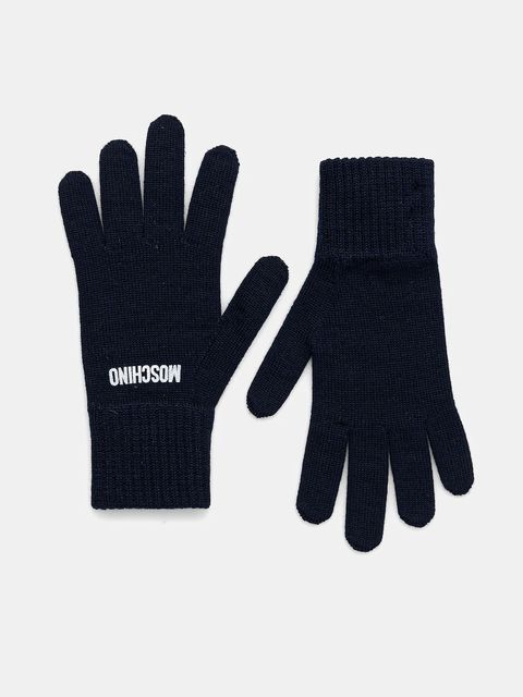 Moschino rękawiczki z dodatkiem wełny damskie kolor granatowy M3326 65444 - zdjęcie produktu nr 1