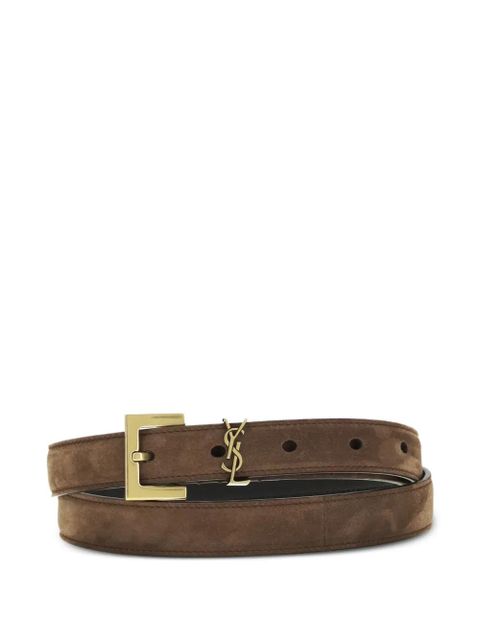 Saint Laurent logo-buckle leather belt - Brown - zdjęcie produktu nr 2