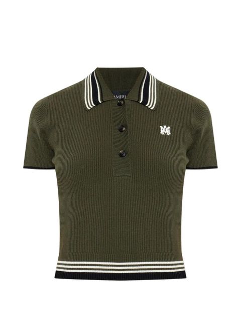 AMIRI ribbed striped polo top - Green - zdjęcie produktu nr 1