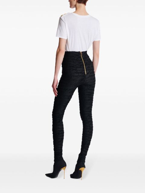 Balmain monogram-jacquard legging - Black