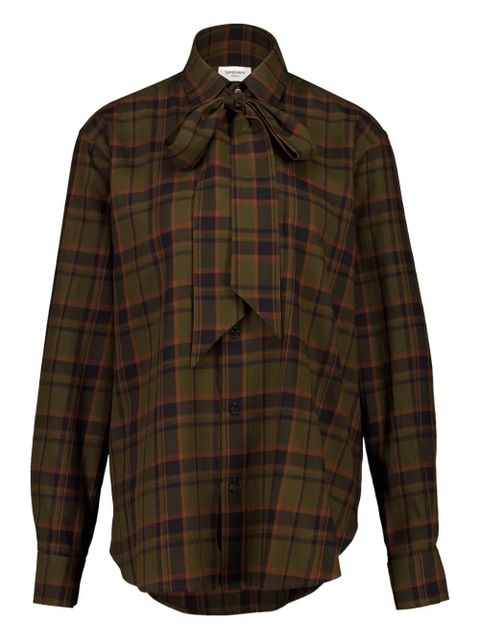 Saint Laurent check lavallière-bow shirt - Green - zdjęcie produktu nr 1