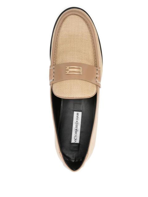 Victoria Beckham logo-plaque loafers - Neutrals