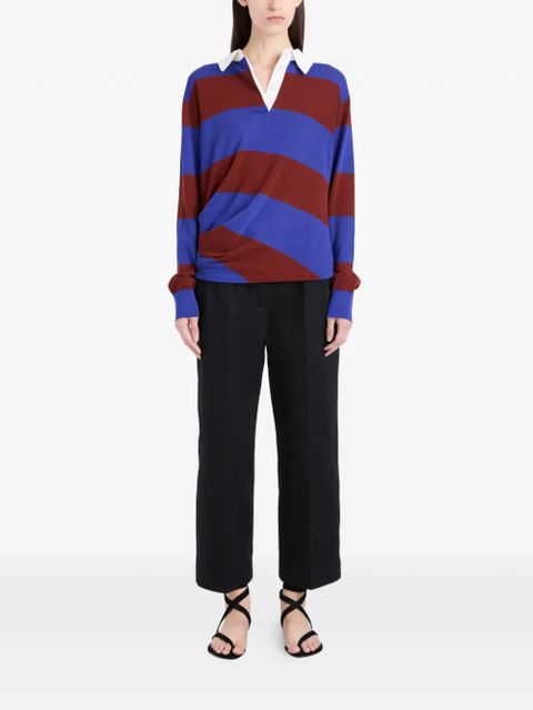 Proenza Schouler Corinna striped draped polo top - Blue - zdjęcie produktu nr 2