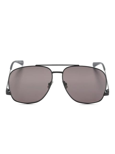 Saint Laurent Eyewear logo-engraved square-frame sunglasses - Black - zdjęcie produktu nr 1