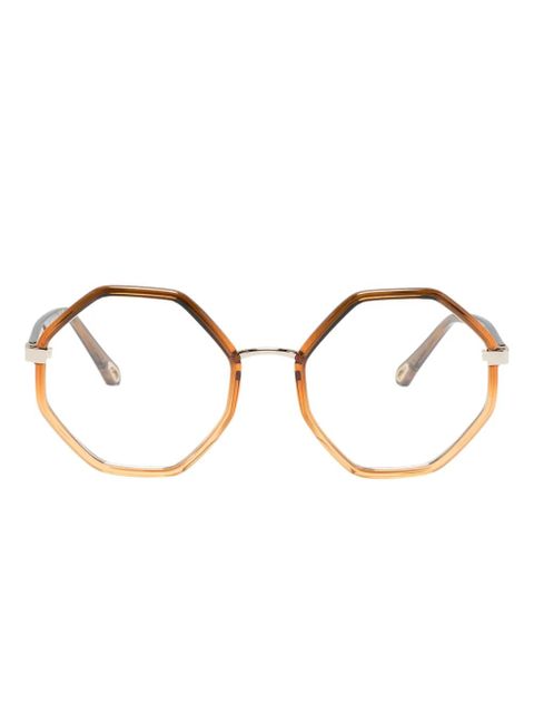 Chloé Eyewear transparent octagonal-frame glasses - Brown - zdjęcie produktu nr 1