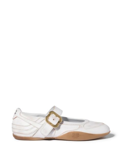 Miu Miu Gymnasium leather ballerinas with strap and buckle - White - zdjęcie produktu nr 1
