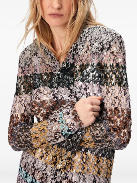 Missoni knitted long cardigan - Brown