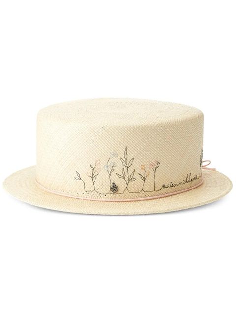 Maison Michel Auguste straw boater hat - Neutrals - zdjęcie produktu nr 1