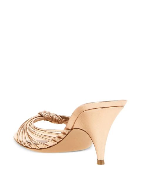 Gianvito Rossi Sofia laminated knotted sandals - Pink