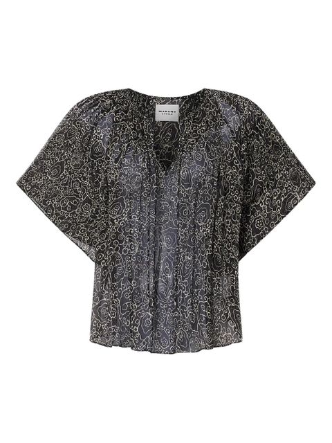 MARANT ÉTOILE Neslya printed blouse - Black - zdjęcie produktu nr 1