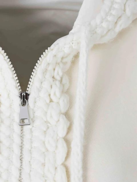 Moncler zip-up drawstring hoodie - White