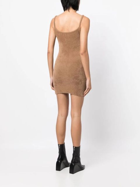 Off-White Quote pencil mini dress - Brown