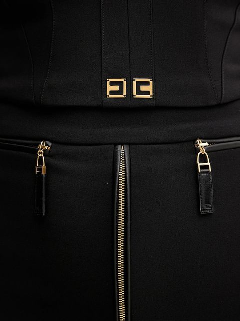 Elisabetta Franchi top damska kolor czarny gładka TO03956E1