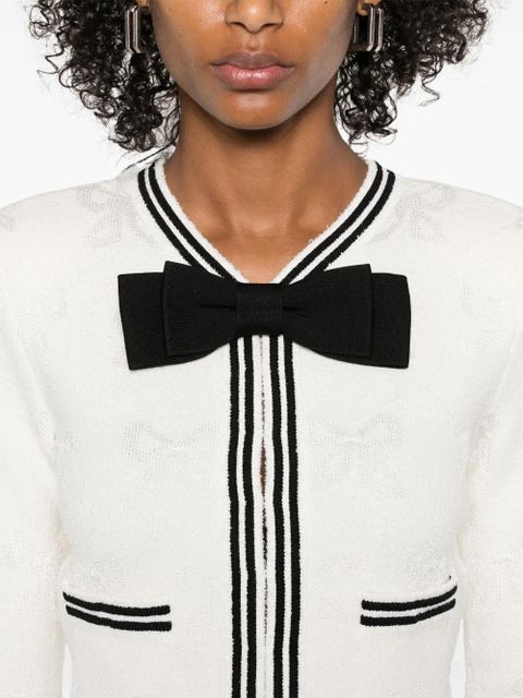 Self-Portrait bow-jacquard jacket - Neutrals