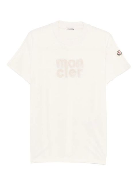 Moncler logo-embroidered T-shirt - Neutrals - zdjęcie produktu nr 1