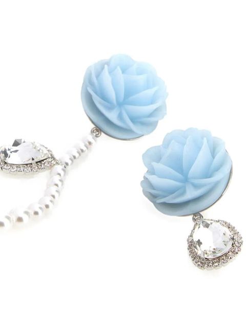 Magda Butrym embellished flower drop earrings - Silver