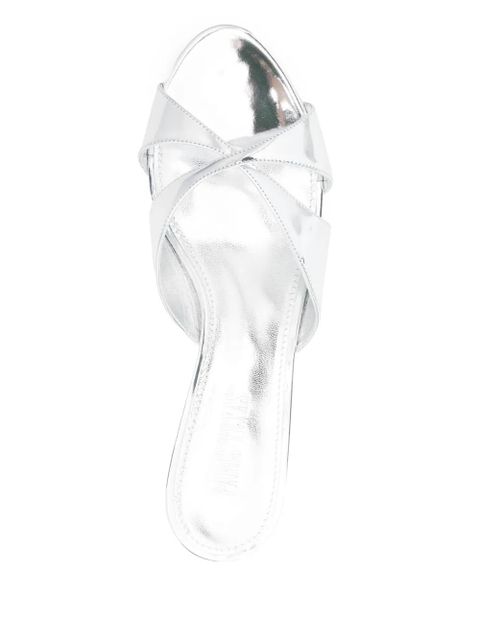 Paris Texas 40mm leather mules - Silver