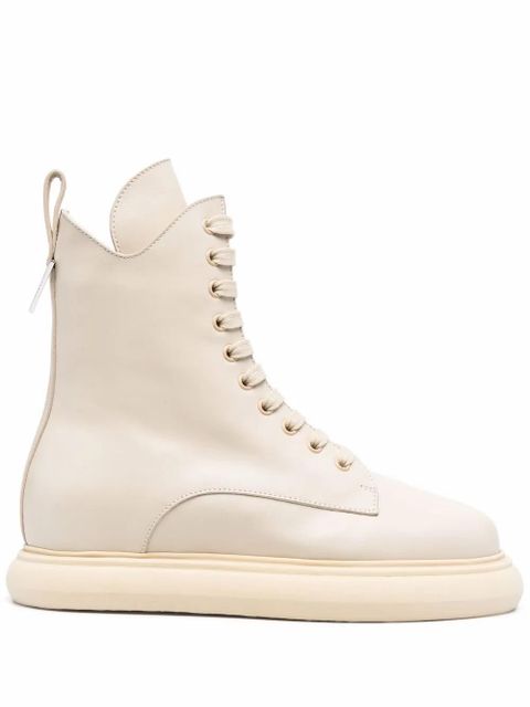 The Attico leather lace-up boots - Neutrals - zdjęcie produktu nr 1