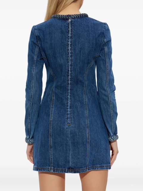Self-Portrait braided-detail denim dress - Blue