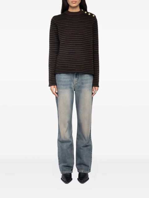 Zadig&Voltaire striped button-detailed sweater - Brown - zdjęcie produktu nr 2