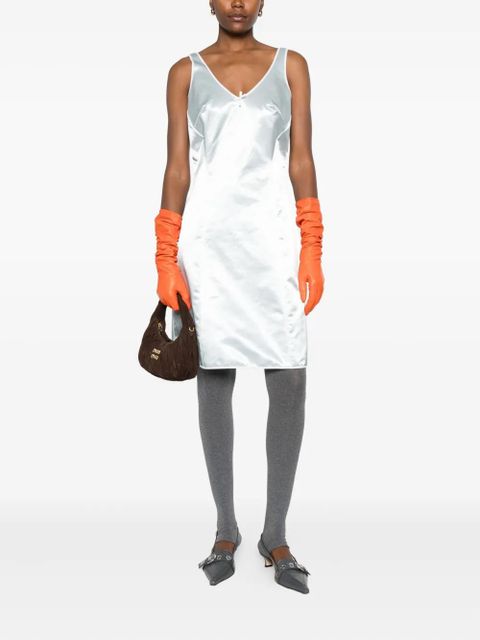 Miu Miu bow-detail satin dress - White