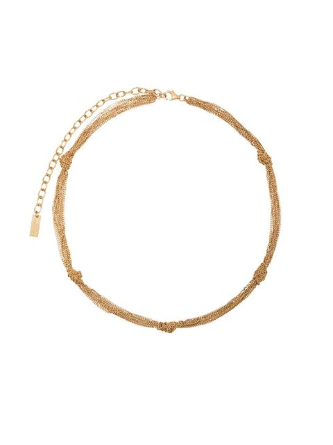 Saint Laurent multi-chain knot choker - Gold