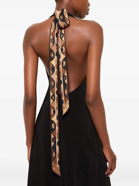 PUCCI v-neck slit long dress - Black