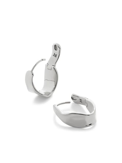 Monica Vinader medium The Wave hoop earrings - Silver - zdjęcie produktu nr 2