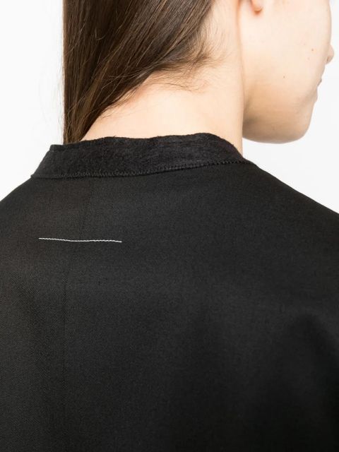 MM6 Maison Margiela collarless single-breasted blazer - Black