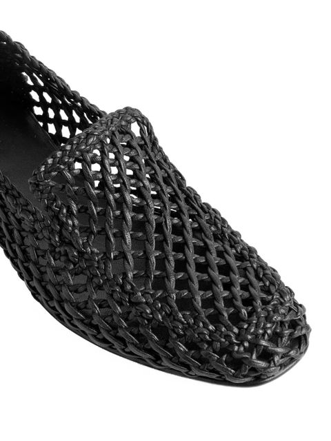 Le Monde Beryl woven leather loafers - Black