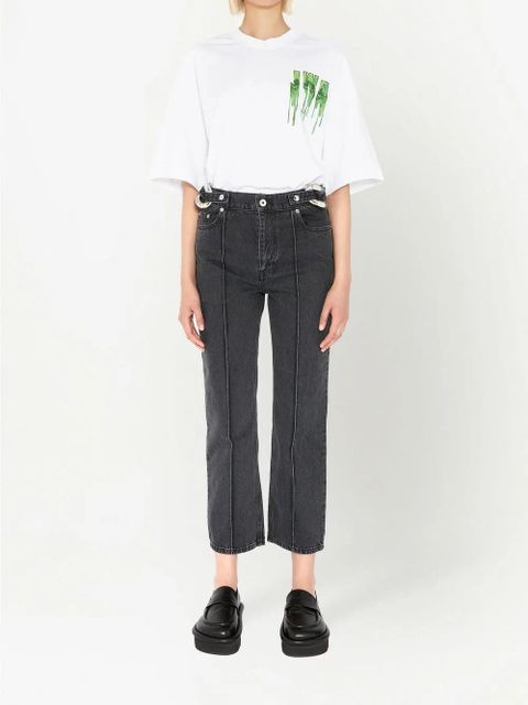 JW Anderson chain-detail straight leg cropped jeans - Black